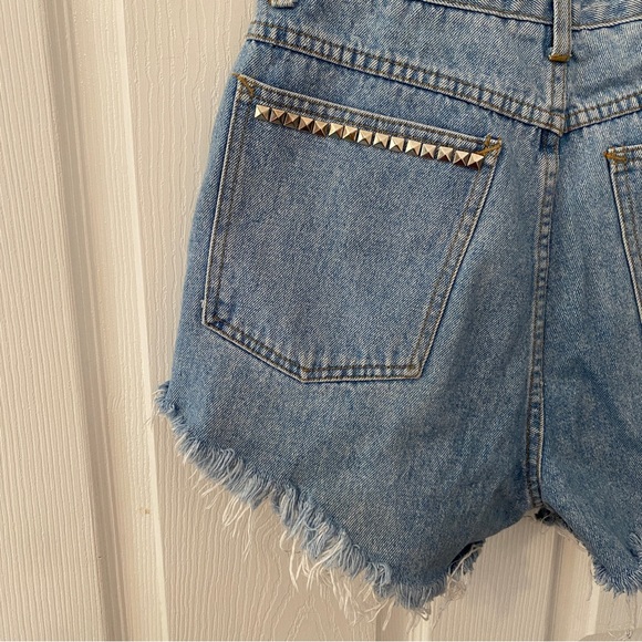Vintage Anchor Blue Denim Jean Shorts with custom studs - Picture 7 of 9